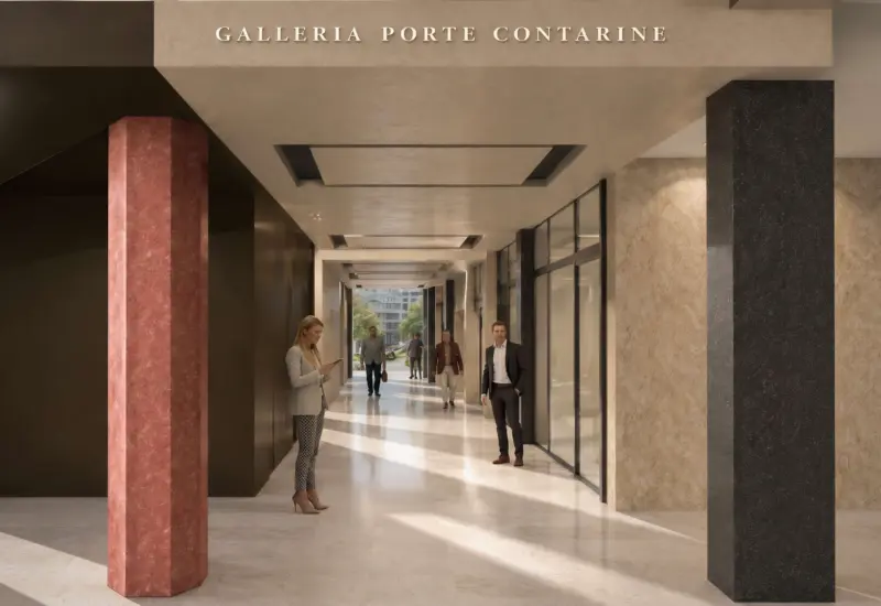 Restyling di galleria pubblica con ingresso in torre abitativa